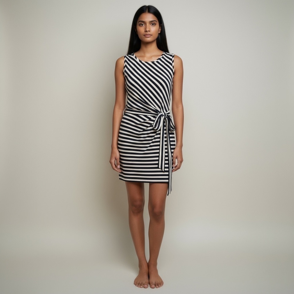 Guess Striped Navy and White Mini Dress